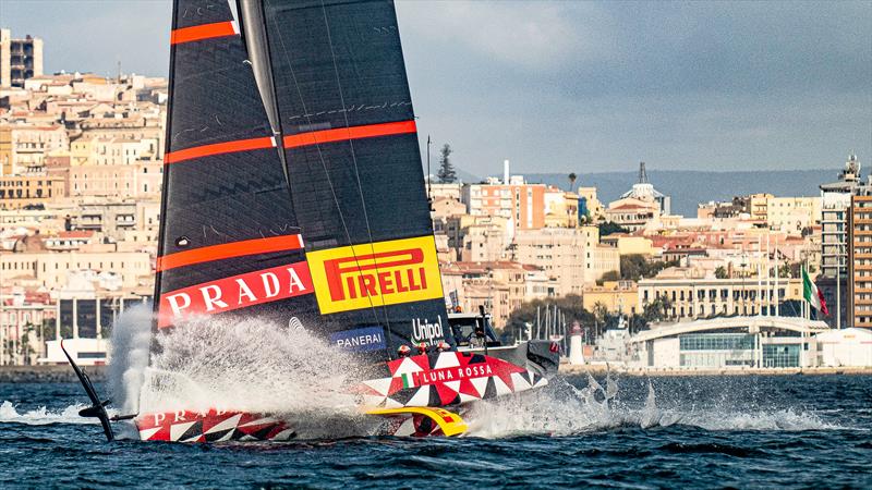 Taking a dive - Luna Rossa Prada Pirelli -   LEQ12 - January 11, 2023 - Cagliari photo copyright Ivo Rovira / America'sCup taken at Circolo della Vela Sicilia and featuring the AC40 class