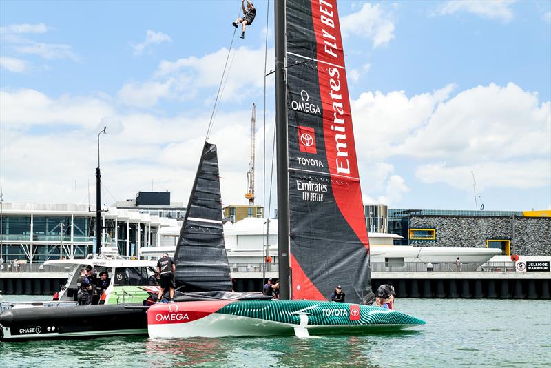 Emirates Team New Zealand -   AC40-1, LEQ12 - January 17, 2023 - Waitemata Harbour photo copyright Adam Mustill / America's Cup taken at Royal New Zealand Yacht Squadron and featuring the AC40 class