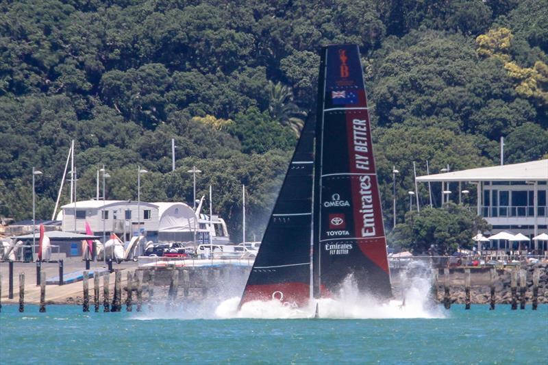 10. LEQ12 loses all momentum - Emirates Team NZ -  AC40-1|LEQ12 - January 23, 2023 - Waitemata Harbour photo copyright Richard Gladwell - Sail-World.com/nz taken at Royal New Zealand Yacht Squadron and featuring the AC40 class