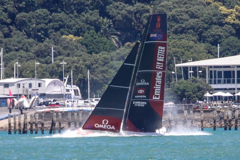 12. LEQ12 Capsize continues - Emirates Team NZ -  AC40-1|LEQ12 - January 23, 2023 - Waitemata Harbour photo copyright Richard Gladwell - Sail-World.com/nz taken at Royal New Zealand Yacht Squadron and featuring the AC40 class