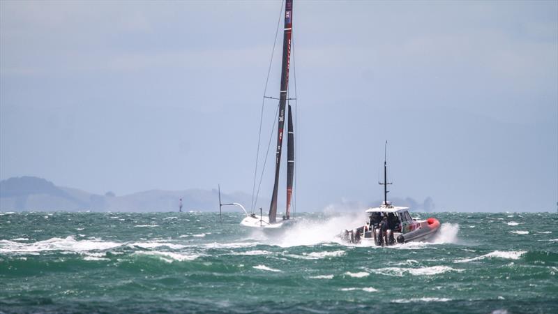 Emirates Team New Zealand's AC40-3  - Hauraki Gulf - January 25, 2023 photo copyright Richard Gladwell - Sail-World.com/nz taken at Royal New Zealand Yacht Squadron and featuring the AC40 class