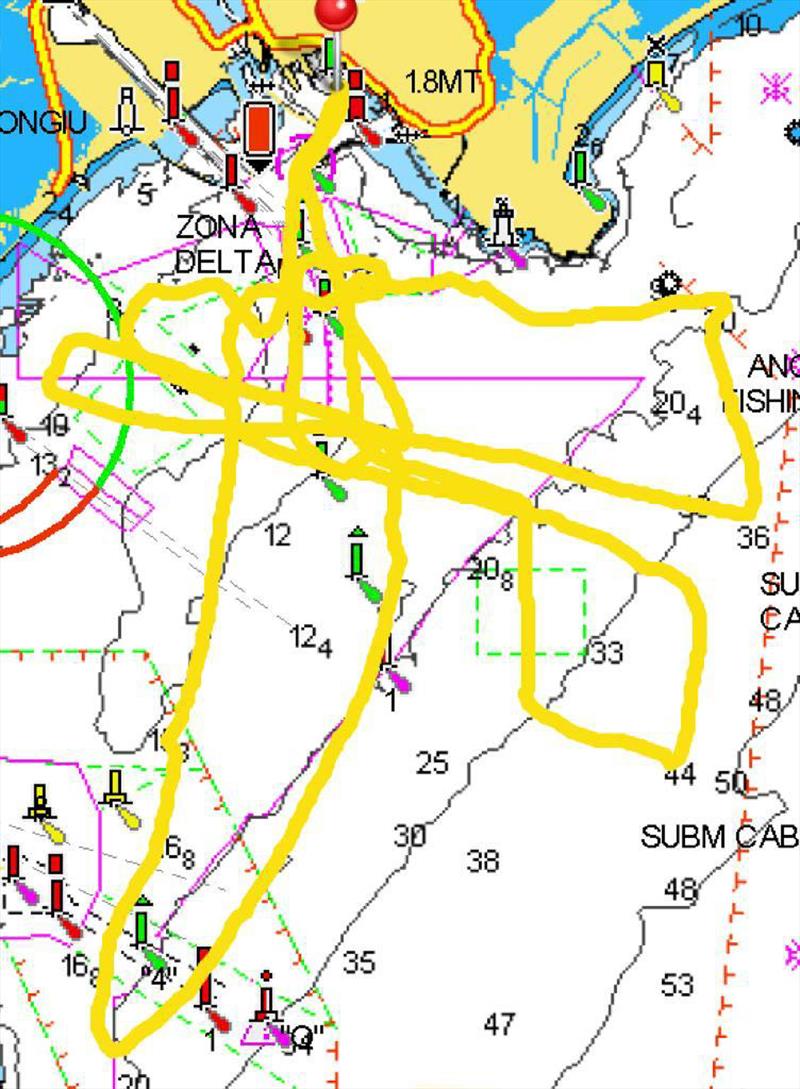 GPS Track - Luna Rossa Prada Pirelli -  LEQ12 - January 30, 2023 - Cagliari - photo © Ivo Rovira / America'sCup