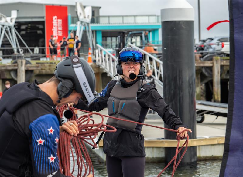 Liv Mackay - Emirates Team New Zealand testing AC40 sailing on the Hauraki Gulf - February 2, 2023 photo copyright James Somerset/Emirates Team NZ taken at Royal New Zealand Yacht Squadron and featuring the AC40 class