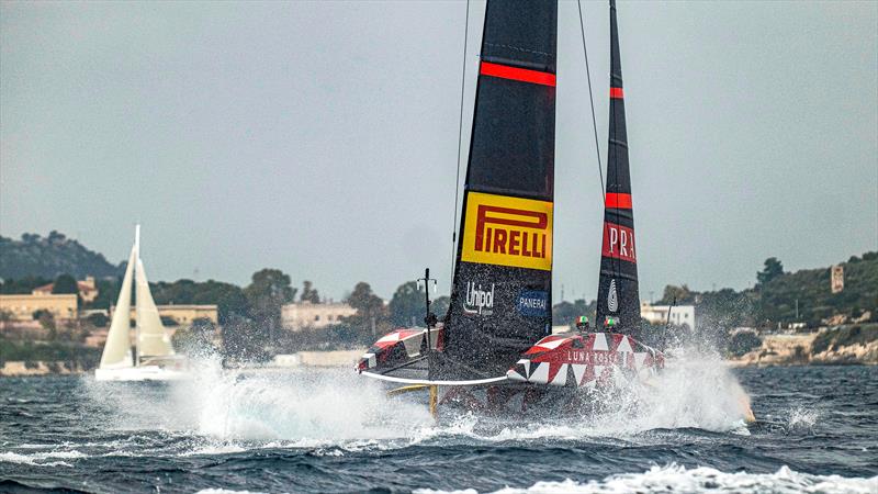 Luna Rossa Prada Pirelli -  LEQ12 - February 4, 2023 - Cagliari photo copyright Ivo Rovira / America'sCup taken at Circolo della Vela Sicilia and featuring the AC40 class