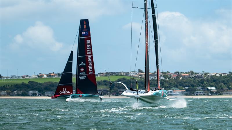 Emirates Team New Zealand - LEQ12 - February 7, 2023 - Eastern Beach - photo © Adam Mustill / America's Cup