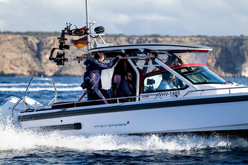 INEOS Britannia being chased by the AC37 documentary team -   LEQ12 - February 7, 2023 - Badia de Palma - Mallorca - photo © Ugo Fonolla / America's Cup