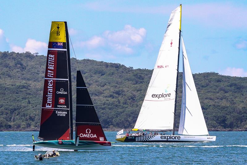 Emirates Team New Zealand  -  LEQ12 and IACC -  Day 22 - February 28, 2023 - Waitemata Harbour, Auckland NZ - photo © Richard Gladwell - Sail-World.com/nz