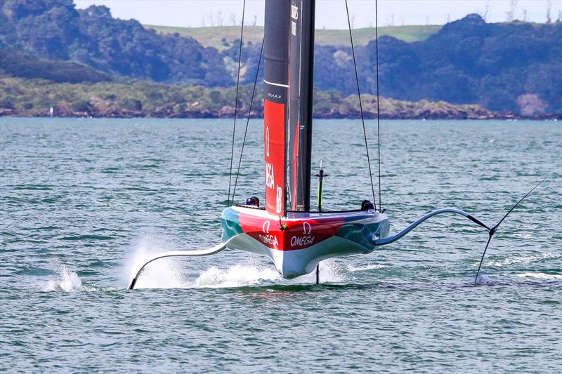 Emirates Team New Zealand  -  LEQ12 about to tack - Day 22 - February 28, 2023 - Waitemata Harbour, Auckland NZ - photo © Richard Gladwell - Sail-World.com/nz