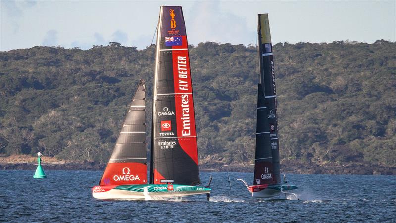 Emirates Team New Zealand - AC40 and the LEQ12 - Day 25, May 26, 2023 photo copyright Richard Gladwell - Sail-World.com/nz taken at Royal New Zealand Yacht Squadron and featuring the AC40 class