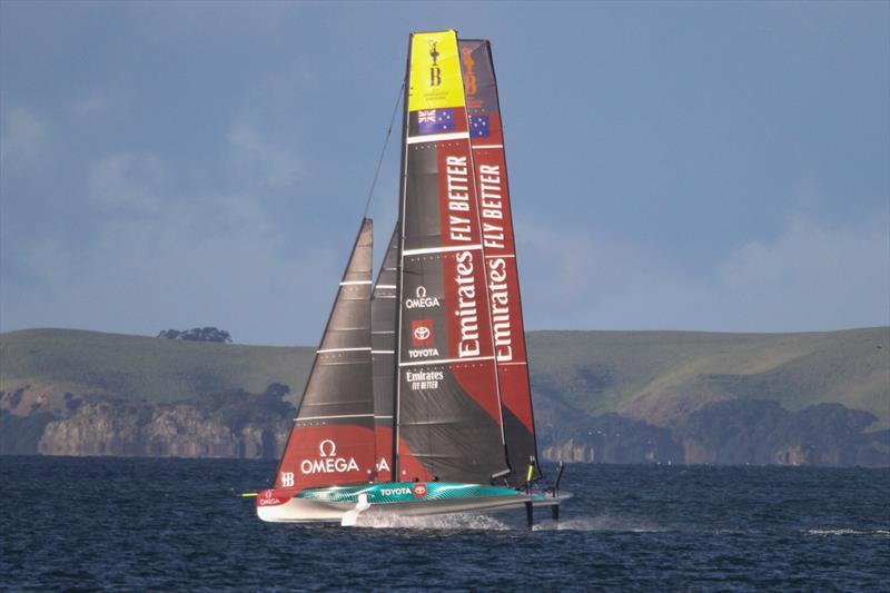 Emirates Team New Zealand - AC40 and the LEQ12 - Day 25, May 26, 2023 photo copyright Richard Gladwell - Sail-World.com/nz taken at Royal New Zealand Yacht Squadron and featuring the AC40 class