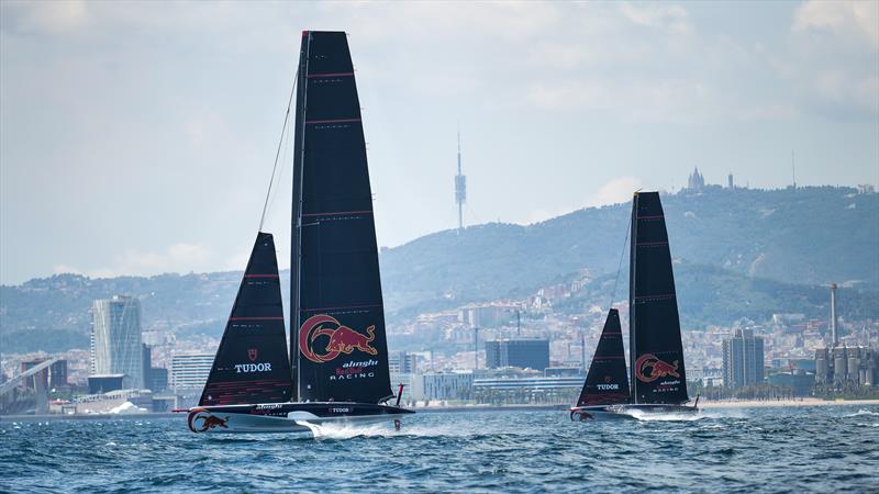 Alinghi Red Bull Racing - LEQ12 and  AC40-7 - Day 32, June 6, 2023 - photo © Alex Carabi / America's Cup