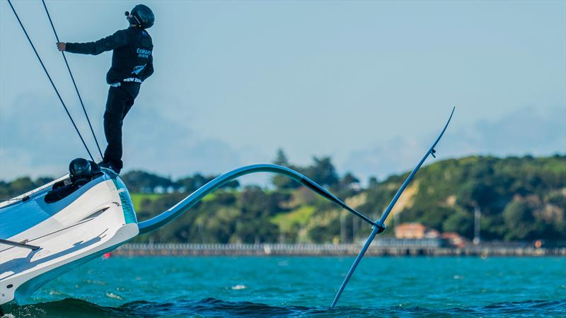 Emirates Team New Zealand - LEQ12 and AC40 - Day 31, June 7, 2023 photo copyright Adam Mustill / America's Cup taken at Royal New Zealand Yacht Squadron and featuring the AC40 class