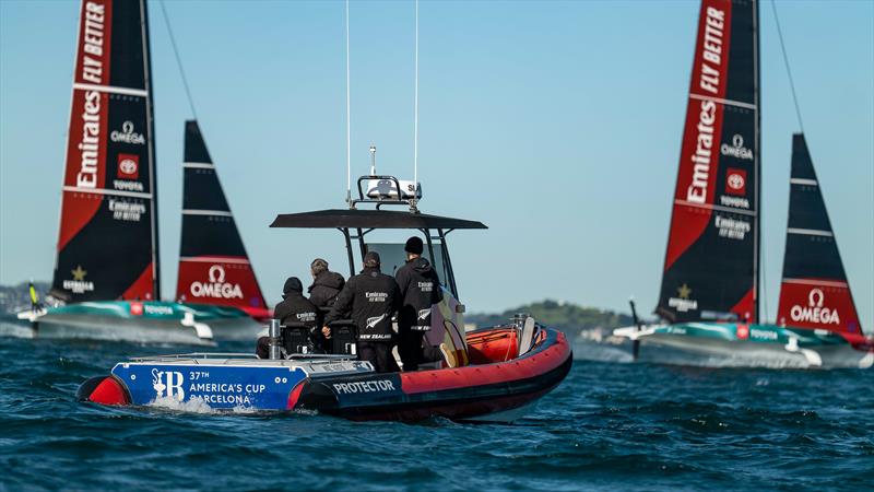 Emirates Team New Zealand - LEQ12 and AC40 - Day 32, June 8, 2023 - photo © Adam Mustill / America's Cup