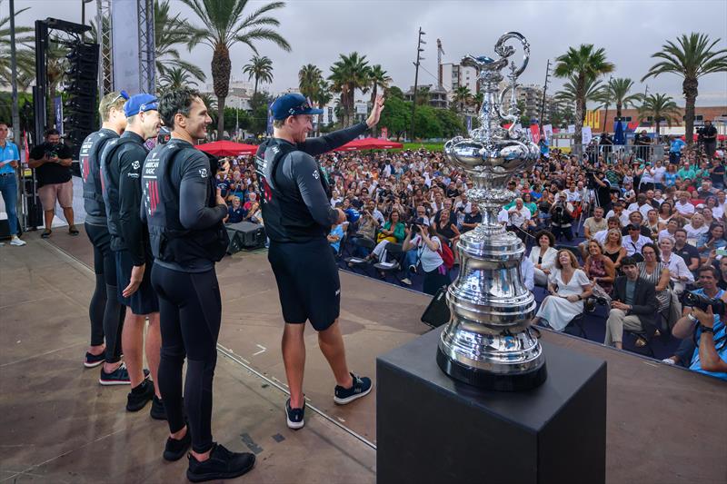 Prizegiving - America's Cup Preliminary Regatta - Day 3 -  Vilanova - September 17, 2023 photo copyright America's Cup Media taken at Club Náutic Vilanova and featuring the AC40 class