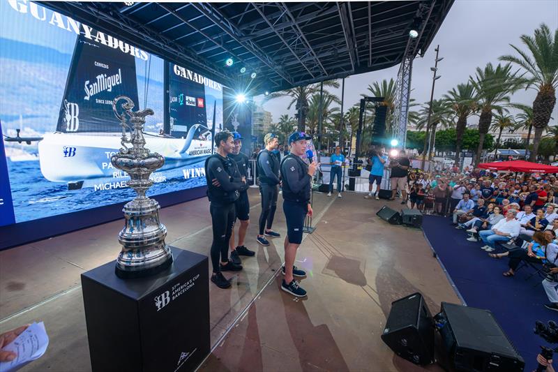 Prizegiving - America's Cup Preliminary Regatta - Day 3 -  Vilanova - September 17, 2023 photo copyright America's Cup Media taken at Club Náutic Vilanova and featuring the AC40 class