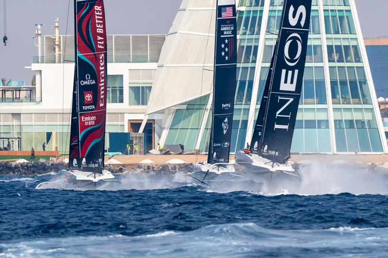 ETNZ, American Magic abnd INEOS Britannia - Practice session - Jeddah, Saudi Arabia - November 27, 2023 - photo © America's Cup Media