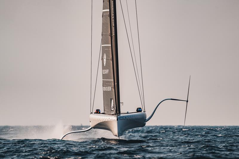 INEOS Britannia during a practice session in Jeddah photo copyright Cameron Gregory taken at Jeddah Yacht Club and featuring the AC40 class