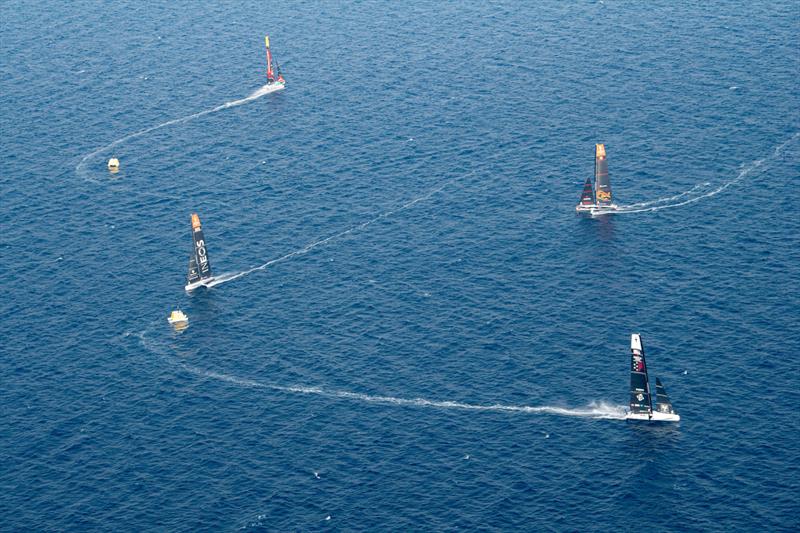 Mark rounding - Day 2 - Preliminary Regatta - Jeddah, Saudi Arabia - December 1, 2023 - photo © Ricardo Pinto / America's Cup