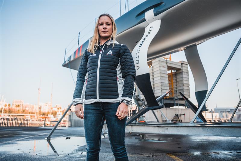 Hannah Mills OBE, skipper for the Women's Team photo copyright Athena Pathway taken at  and featuring the AC40 class