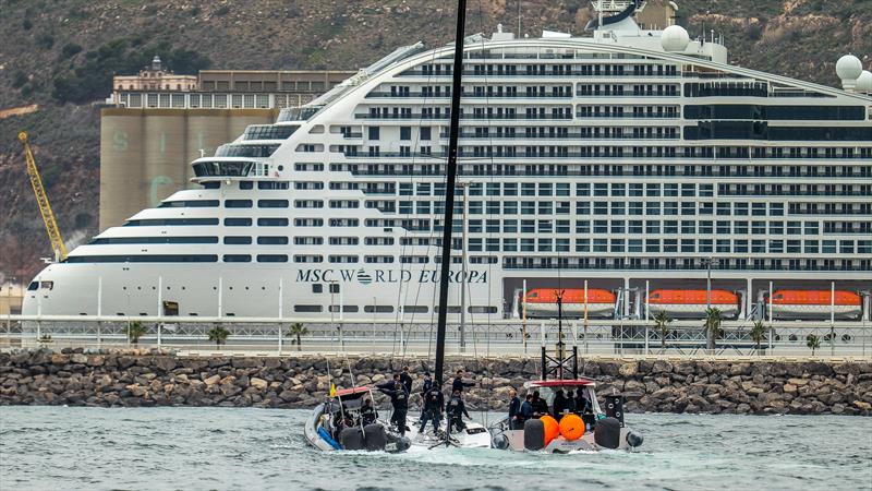 INEOS Britannia - AC40 - Day 34 - February 16, 2024 - Barcelona photo copyright Paul Todd/America's Cup taken at Royal Yacht Squadron and featuring the AC40 class