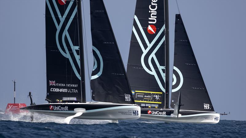 Athena Pathway Youth United Kingdom, Swedish Challenge Youth Team Powered by Artemis Technologies - AC40 - UniCredit Youth America's Cup Semi Final - September 24, 2024 photo copyright David Maynard / www.alleycatphotographer.com taken at  and featuring the AC40 class