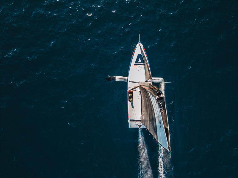 The Athena Pathway AC40 race boat in action in Barcelona - photo © Cameron Gregory / Athena Sports Group