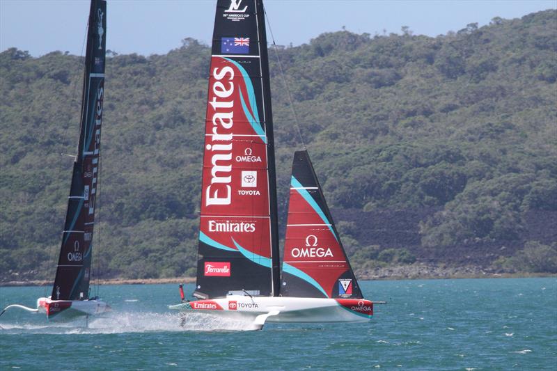 Emirates Team New Zealand return from a two boat training session - AC40 - Auckland - January 28, 2026 - photo © Richard Gladwell - Sail-World.com/nz