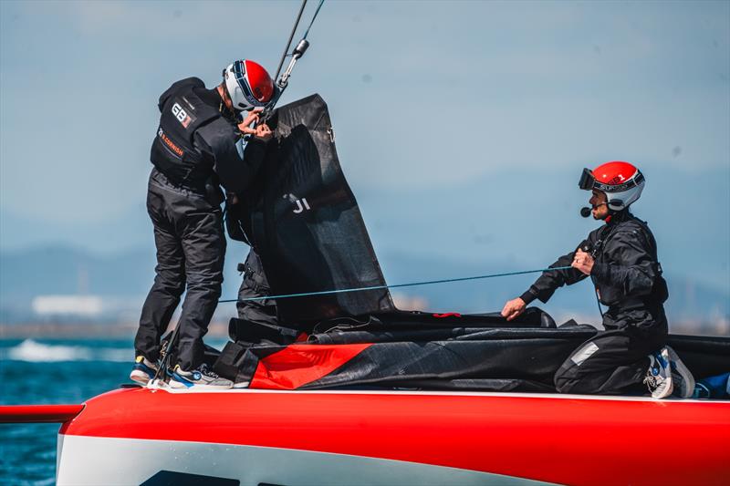 GB1 training in the AC40 in Cagliari photo copyright Cameron Gregory taken at  and featuring the AC40 class