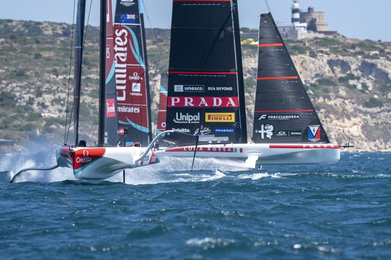 Luna Rossa and Emirates Team NZ - Louis Vuitton 38th America's Cup - Preliminary Regatta Sardinia Race Day 2  - May 23, 2026 - photo © Ivo Rovira / America's Cup
