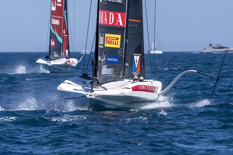 Luna Rossa W & Y chases Emirates Team NZ W & Y - Louis Vuitton 38th America's Cup Preliminary Regatta - Day 3 - May 24, 2026 - photo © Ian Roman
