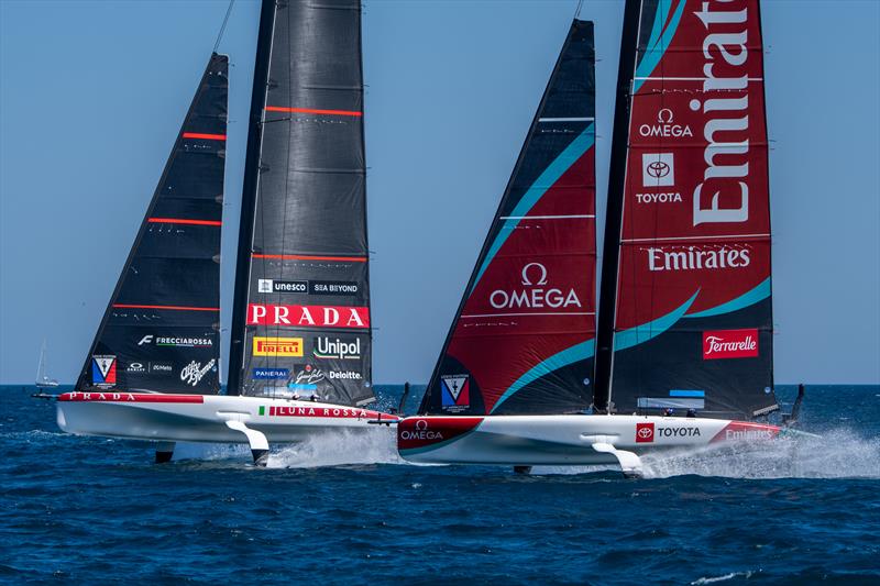 Luna Rossa Blue and Emirates Team NZ Blue - Louis Vuitton 38th America's Cup Preliminary Regatta - Day 3 - May 24, 2026 - photo © Ian Roman