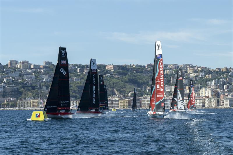 Fleet start - Practice Racing - Day 2 - Louis Vuitton America's Cup - Preliminary Regatta Naples - September 24, 2026 - photo © Ricardo Pinto / America's Cup