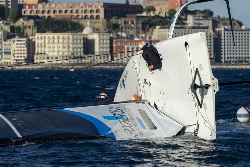 La Roche-Posay Racing Team - Start - Race 2 - Day 1 - Louis Vuitton America's Cup - Preliminary Regatta Naples - September 25, 2026 - photo © Ian Roman/ America's Cup