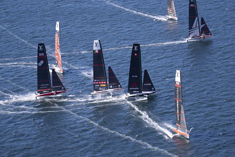 Fleet action - Day 2 - Louis Vuitton America's Cup - Preliminary Regatta Naples - September 26, 2026 - photo © Ian Roman/ America's Cup
