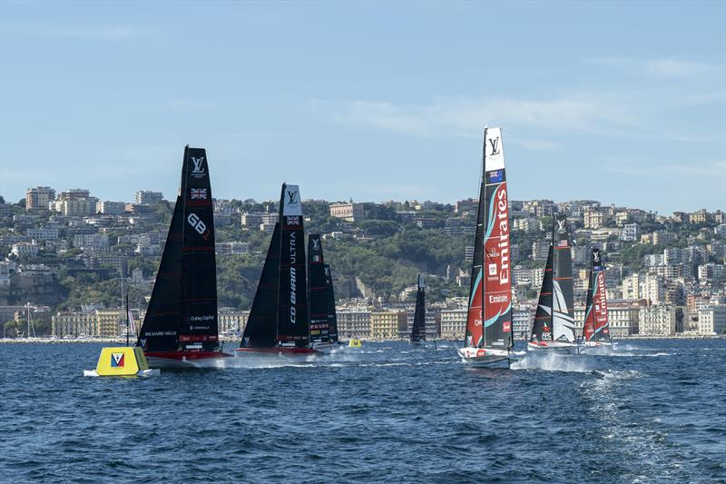 Fleet action - Day 2 - Louis Vuitton America's Cup - Preliminary Regatta Naples - September 26, 2026 - photo © Ricardo Pinto / America's Cup