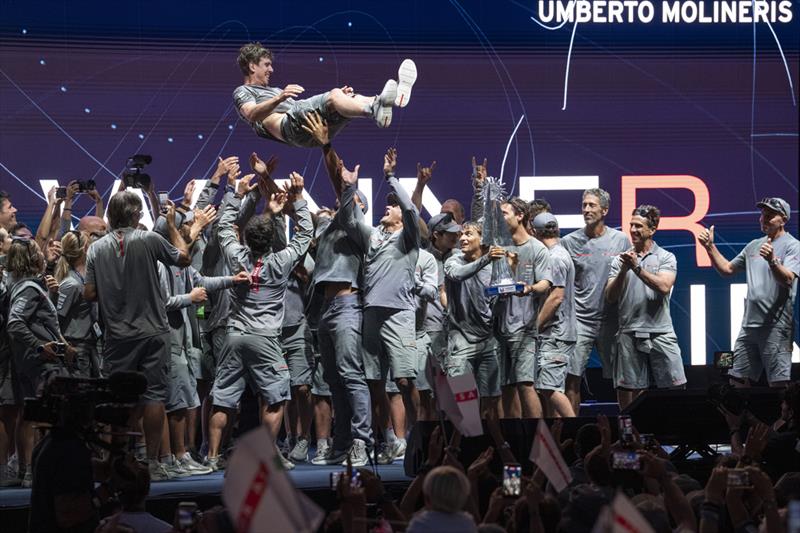 Peter Burling goes aerial - Louis Vuitton 38th America's Cup - Preliminary Regatta Naples Prizegiving - September 2026 - photo © Andrew Baker/America's Cup