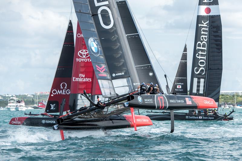 ORACLE TEAM USA on Super Sunday at Louis Vuitton America's Cup World Series Bermuda photo copyright ACEA 2015 / Ricardo Pinto taken at  and featuring the AC45 class