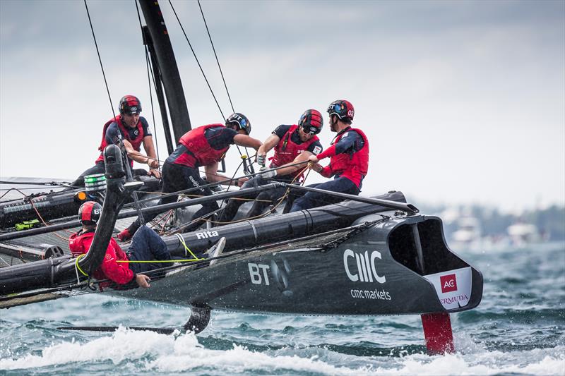 Land Rover BAR racing on the Great Sound on Super Sunday at Louis Vuitton America's Cup World Series Bermuda photo copyright Lloyd Images taken at  and featuring the AC45 class