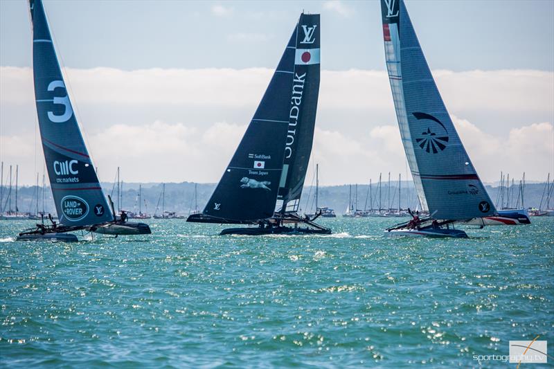 Louis Vuitton America's Cup World Series Portsmouth day 1 photo copyright Alex Irwin / www.sportography.tv taken at  and featuring the AC45 class