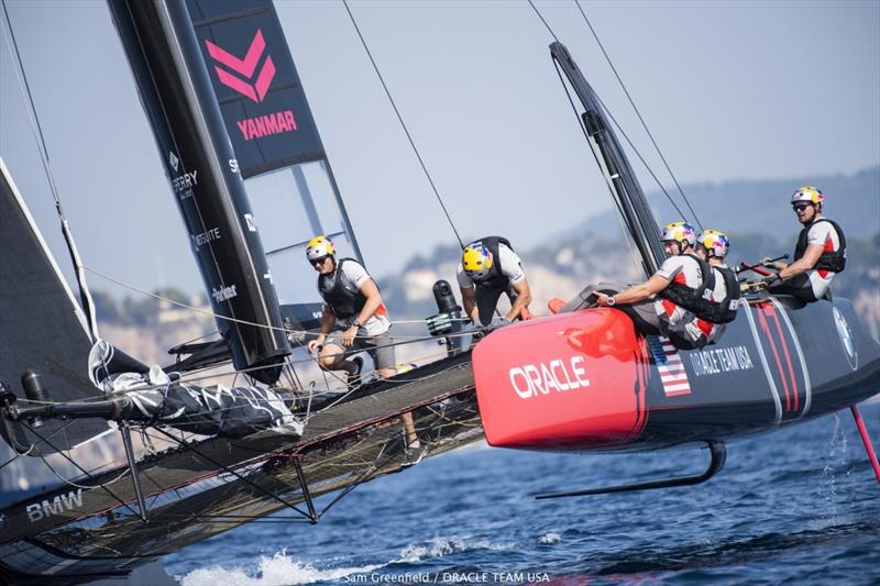 Louis Vuitton America's Cup World Series Toulon Racing Day 1 photo copyright Sam Greenfield / ORACLE TEAM USA taken at  and featuring the AC45 class