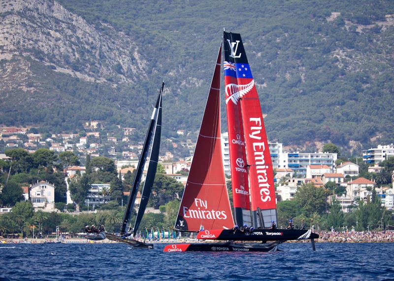 Louis Vuitton America's Cup World Series Toulon Racing Day 1 photo copyright Hamish Hooper / ETNZ taken at  and featuring the AC45 class