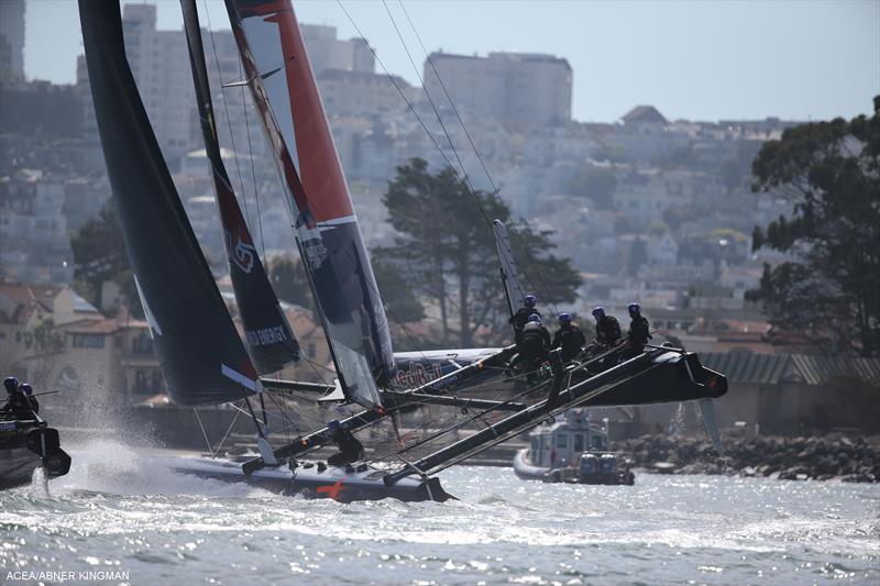 Next World Energy Team on day 4 of the Red Bull Youth America's Cup photo copyright Abner Kingman / ACEA taken at  and featuring the AC45 class