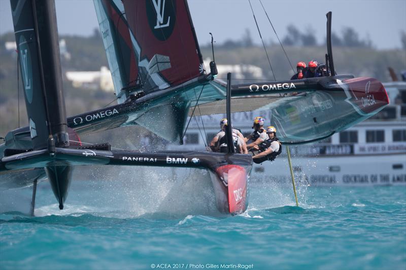 ORACLE TEAM USA beat Emirates Team New Zealand on the opening day of the 35th America's Cup photo copyright ACEA 2017 / Gilles Martin-Raget taken at  and featuring the AC50 class