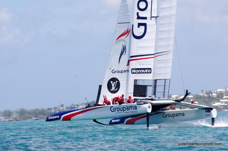 Groupama Team France on the opening day of the 35th America's Cup photo copyright Jude Robertson / www.juderobertsonphoto.com taken at  and featuring the AC50 class