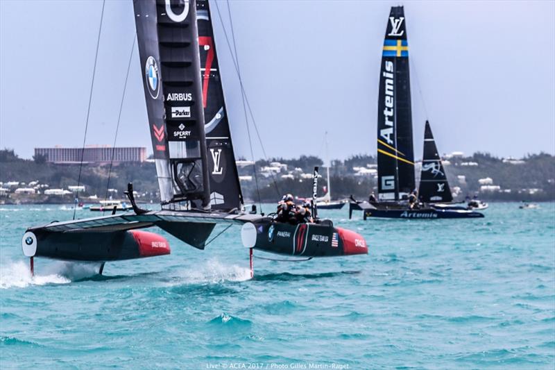 Artemis Racing beat ORACLE TEAM USA on day 7 at the 35th America's Cup - photo © ACEA 2017 / Gilles Martin-Raget