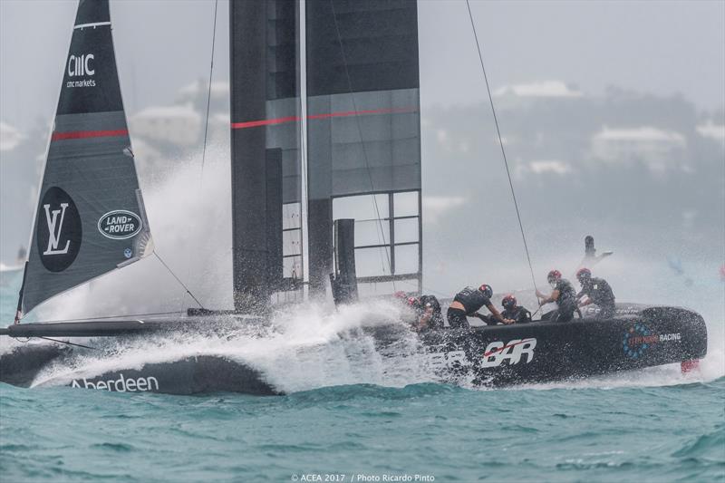 Land Rover BAR on the second day of the Louis Vuitton America's Cup Challenger Playoffs photo copyright ACEA 2017 / Ricardo Pinto taken at  and featuring the AC50 class