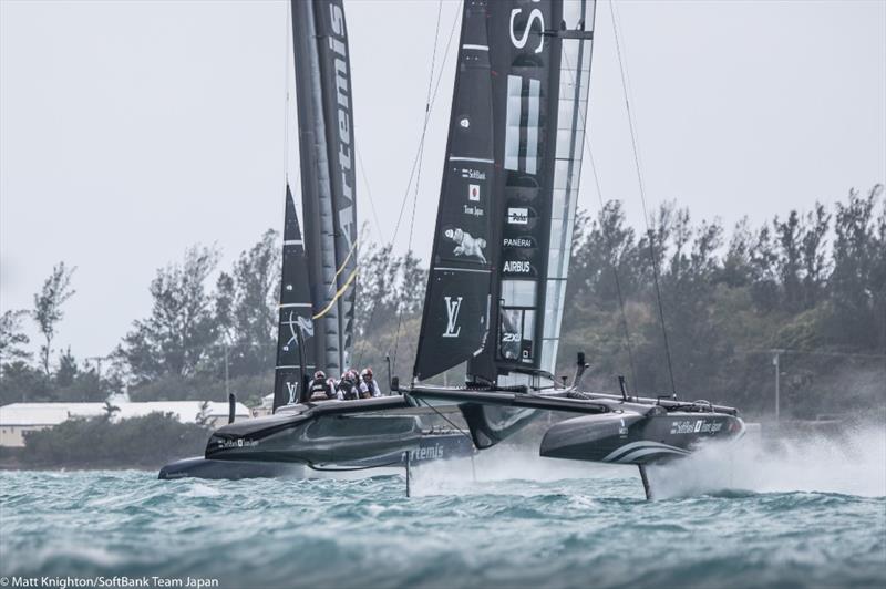 SoftBank Team Japan on the second day of the Louis Vuitton America's Cup Challenger Playoffs photo copyright Matt Knighton / SoftBank Team Japan taken at  and featuring the AC50 class