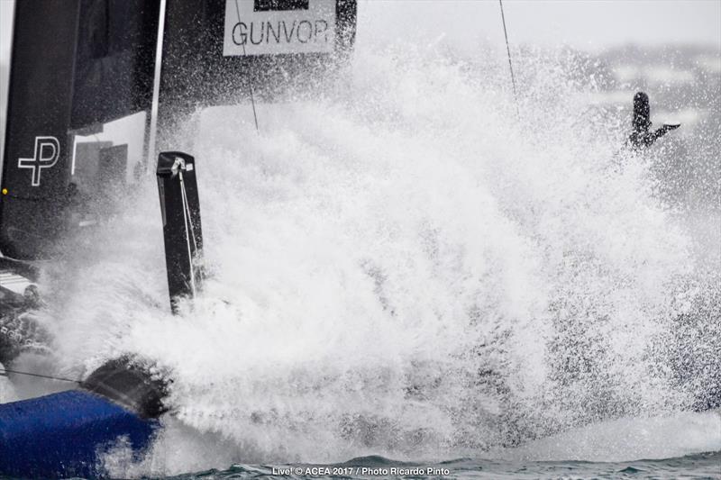 Artemis Racing splash down on day one of the Louis Vuitton America's Cup Challenger Playoffs - photo © ACEA 2017 / Ricardo Pinto