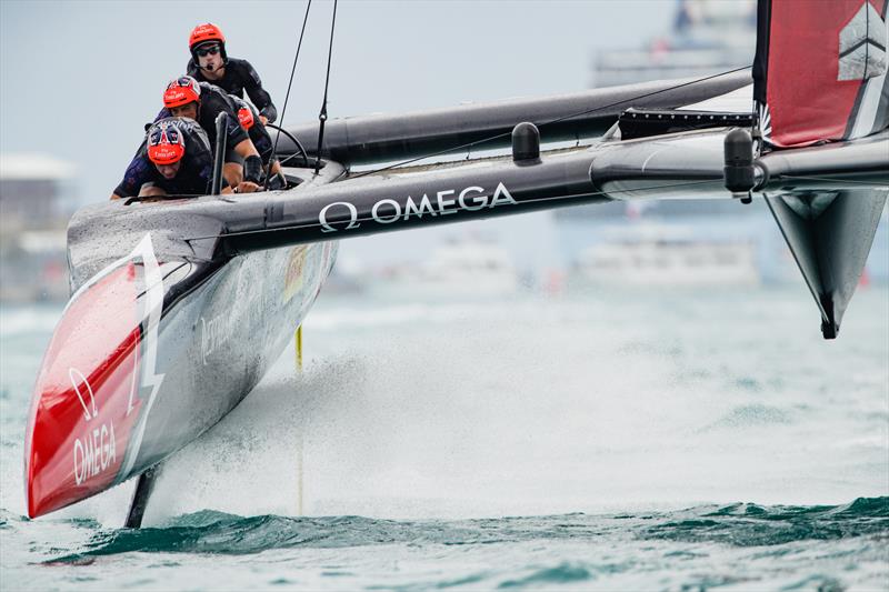 Emirates Team New Zealand on day one of the Louis Vuitton America's Cup Challenger Playoffs photo copyright Richard Hodder / ETNZ taken at  and featuring the AC50 class