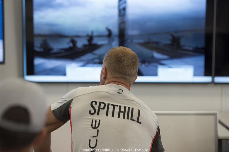 ORACLE TEAM USA's Jimmy Spithill on day 1 of the 35th America's Cup Match photo copyright Sam Greenfield / ORACLE TEAM USA taken at  and featuring the AC50 class